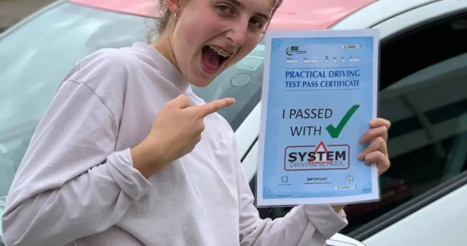 Another happy pupil who passed her driving test with System Driving School